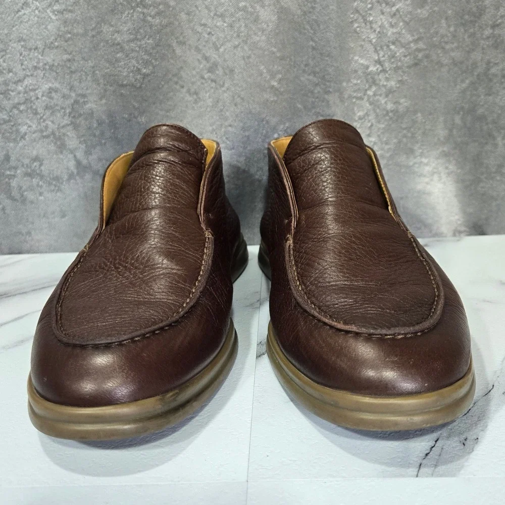 Loro Piana Open Walk Ankle Boots Mens 40/7 Brown Deerskin Leather Slip On Chukka